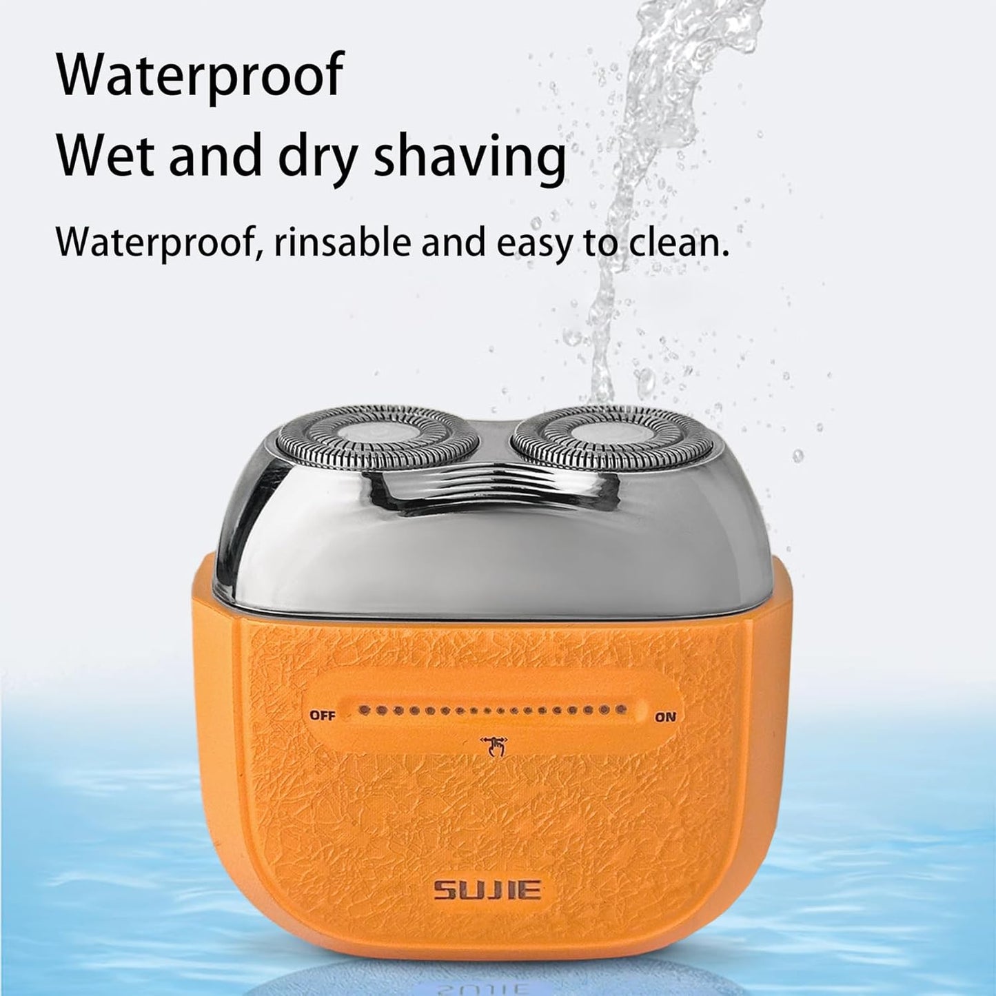 Mini Portable Electric Shaver for Men 2 Head Travel Shaver Magnetic Shaving Head Dry Wet Close Shave USB-C Rechargeable Razor for Home, Office, Car, Gifts (Orange)