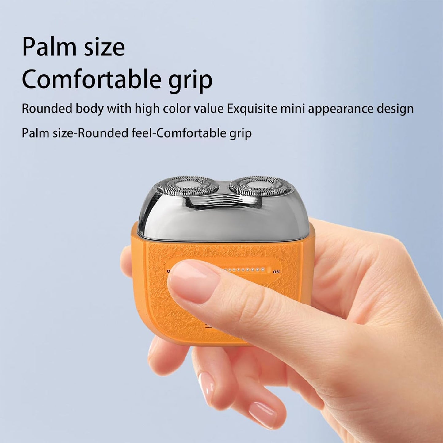 Mini Portable Electric Shaver for Men 2 Head Travel Shaver Magnetic Shaving Head Dry Wet Close Shave USB-C Rechargeable Razor for Home, Office, Car, Gifts (Orange)