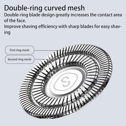 Mini Portable Electric Shaver for Men 2 Head Travel Shaver Magnetic Shaving Head Dry Wet Close Shave USB-C Rechargeable Razor for Home, Office, Car, Gifts (Orange)